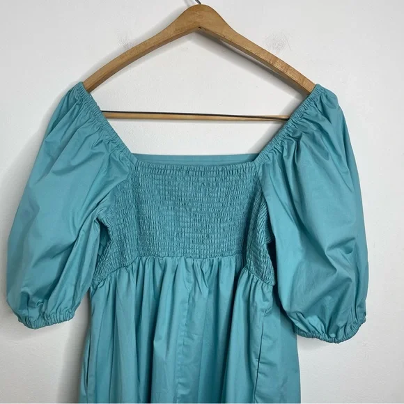 Eloquii Aqua Puff Sleeve Dress - Picture 11 of 15